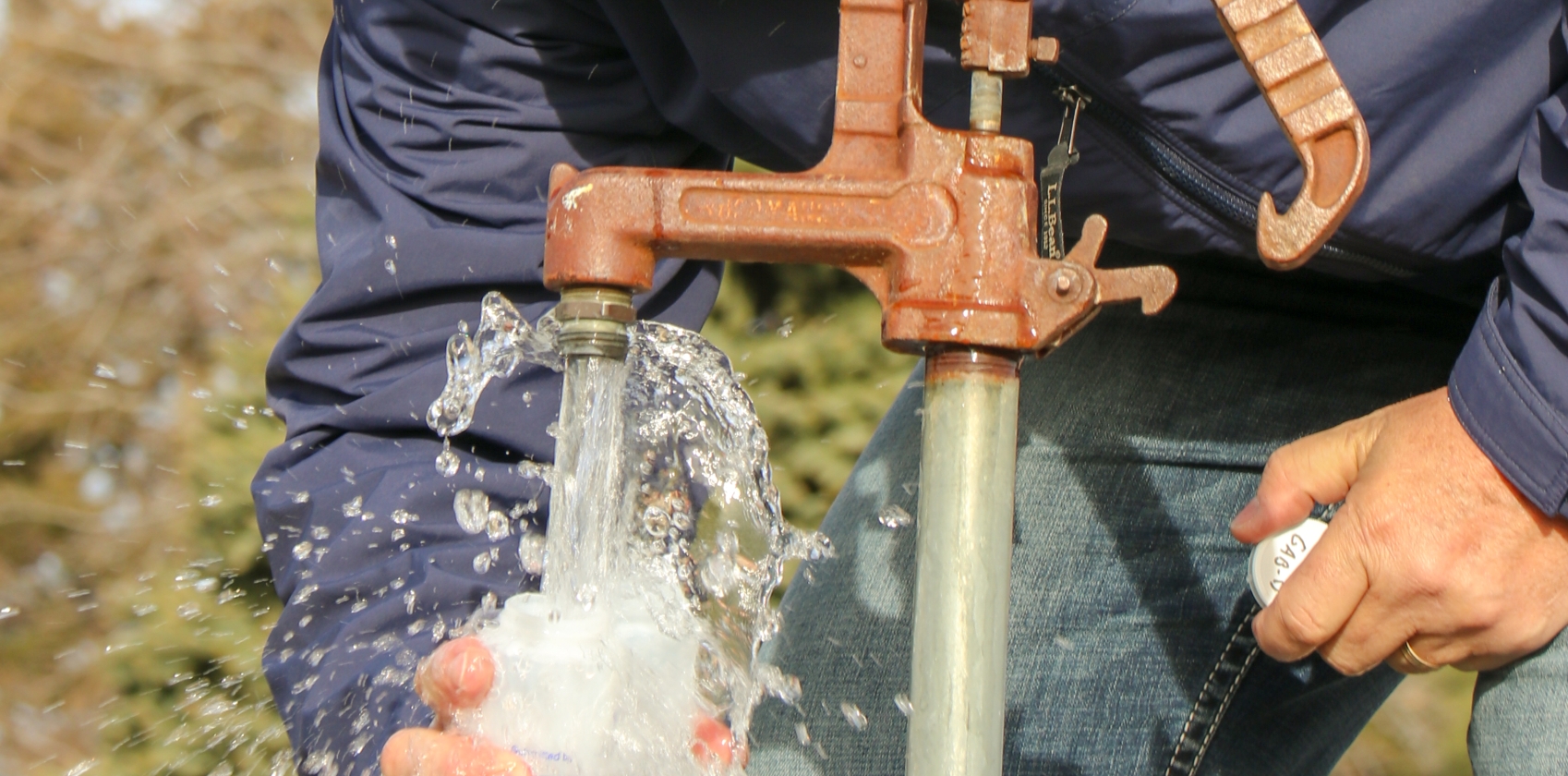 Harold Benton Checking a domestic well