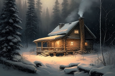 winter cabin