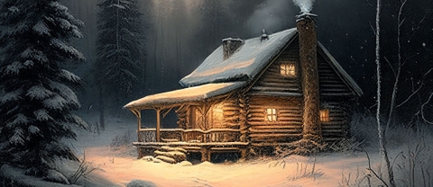 winter cabin